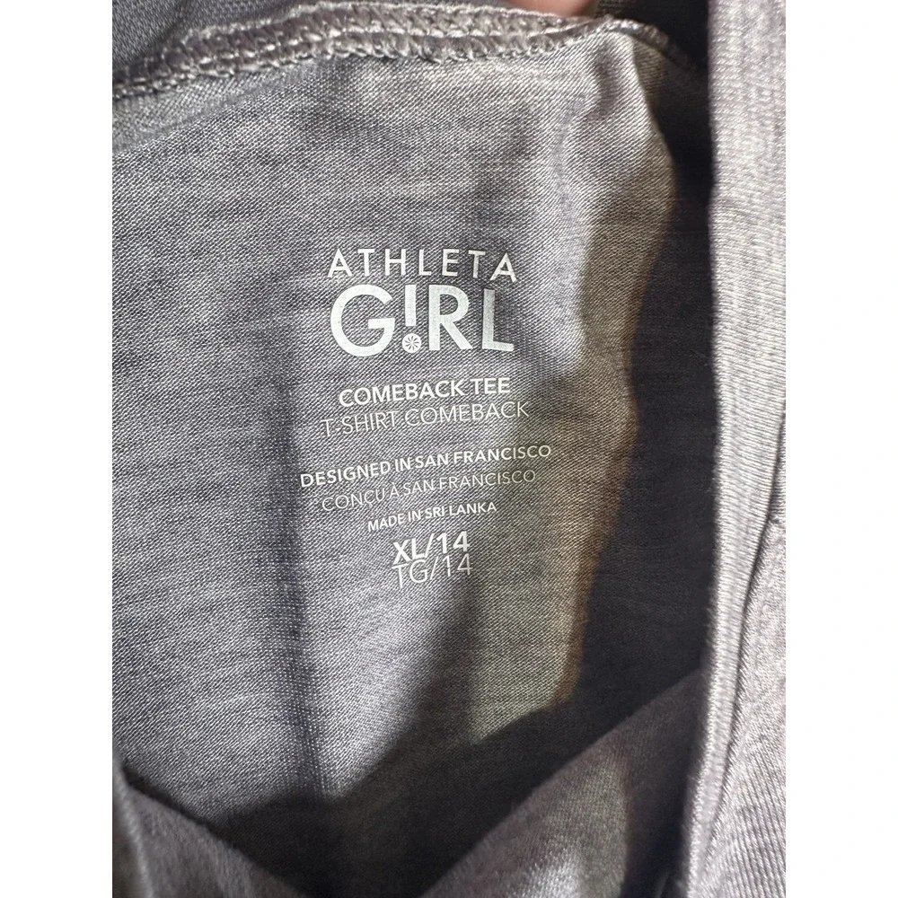 Athleta Girl XL 14 Active Top Bundle Comeback Tee Tank Gray Green Athletic Lot